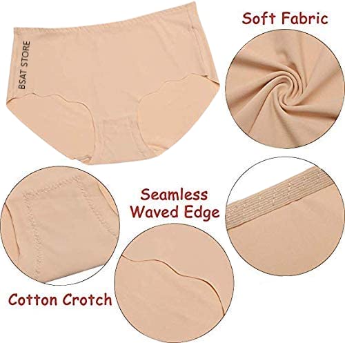 Women's Ice Silk Blend Invisible Lines No Show Hipster Panty (Multicolor, S) (Pack of 5)