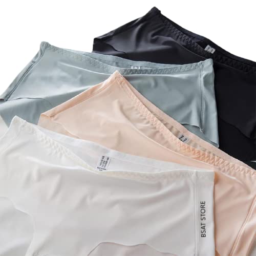 Women's Ice Silk Blend Invisible Lines No Show Hipster Panty (Multicolor, S) (Pack of 5)